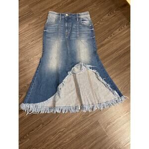 Project Zero High Low Fringe Denim Skirt